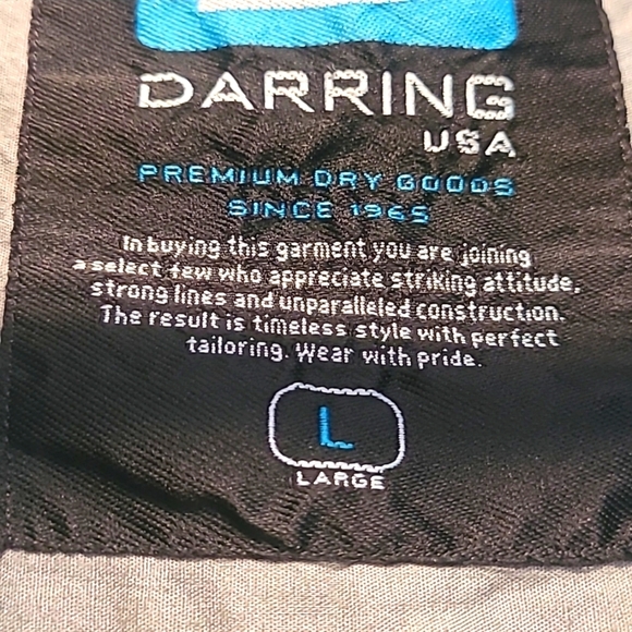 Men's Darring USA Long Sleeve Distressed Button Down Cotton Shirt, L - Picture 5 of 7
